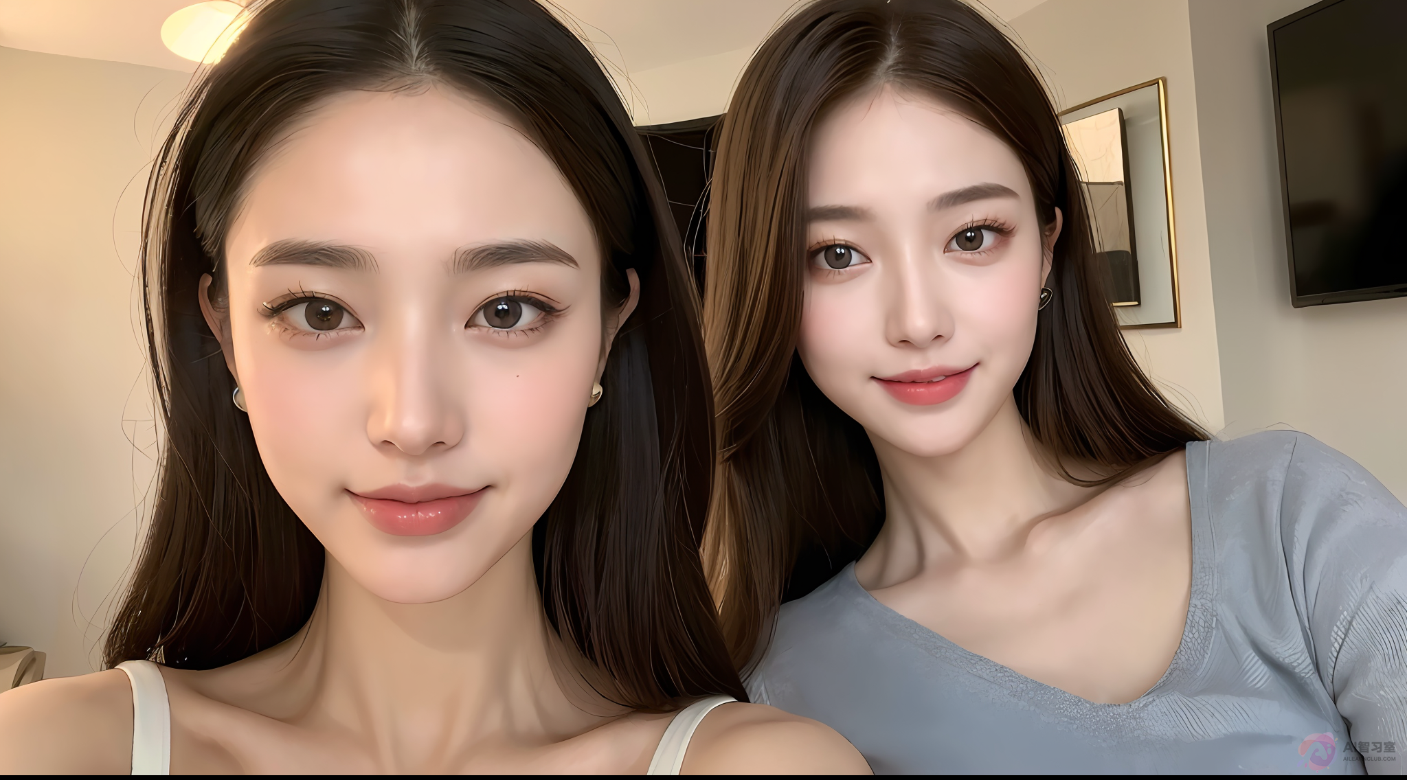 【Stable Diffution创作魔法】微笑迷人的连衣裙家居小姐姐