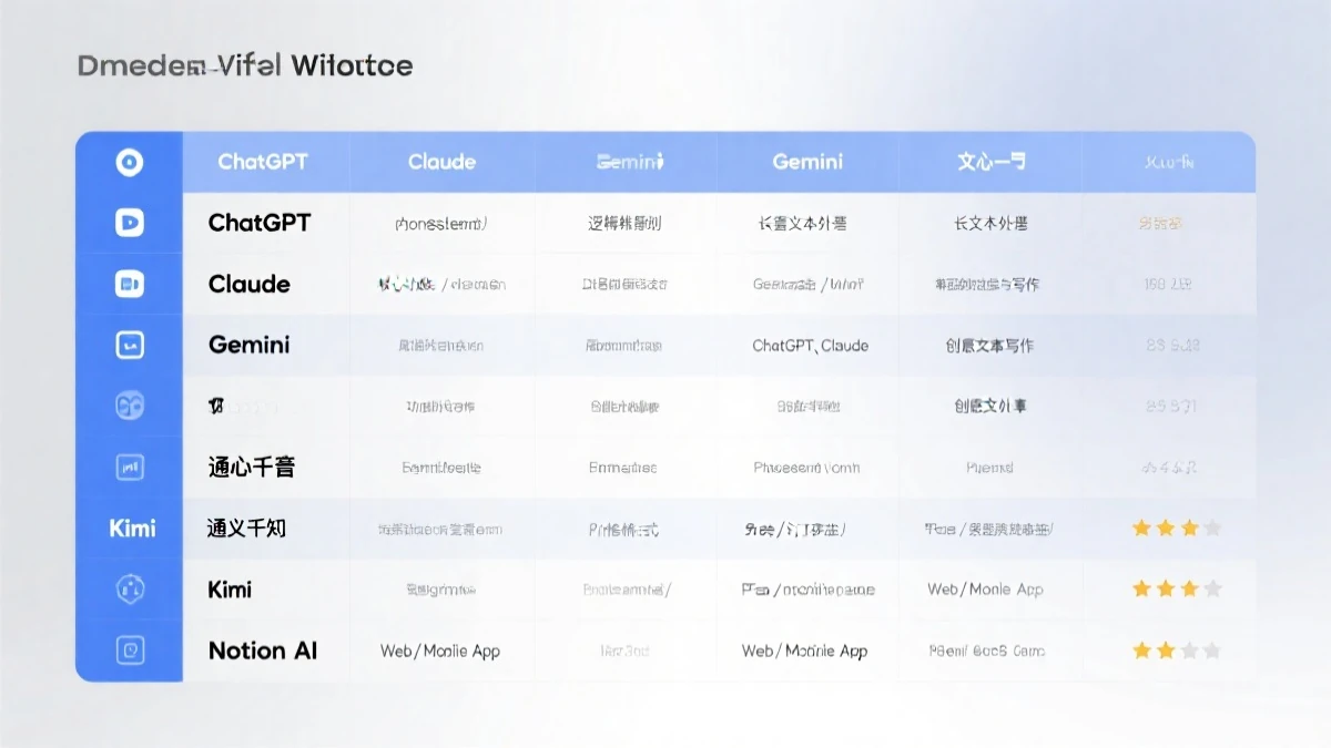 AI 写作工具对比