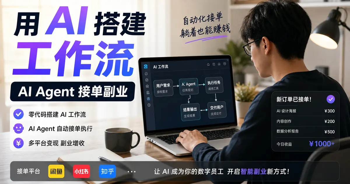 【2026下半年AI副业风口系列】AI Agent帮企业搭工作流：从0到月入3万的接单指南