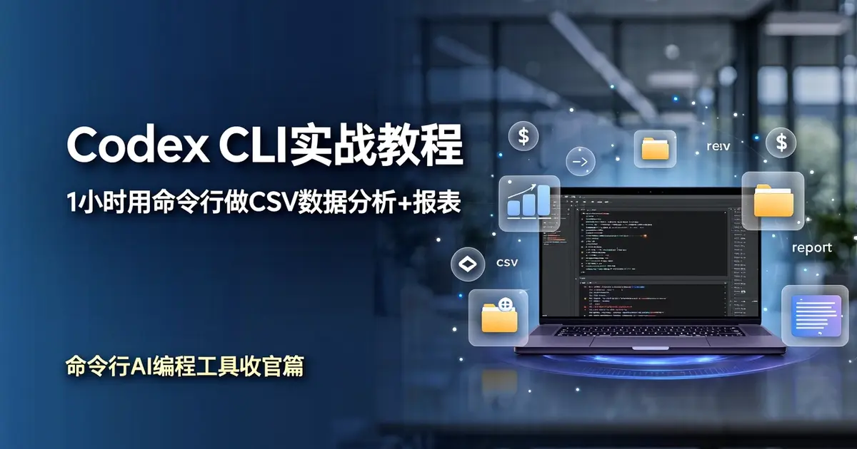 【AI编程实战】Codex CLI实战教程：1小时用命令行做CSV数据分析+报表，命令行AI编程工具收官篇