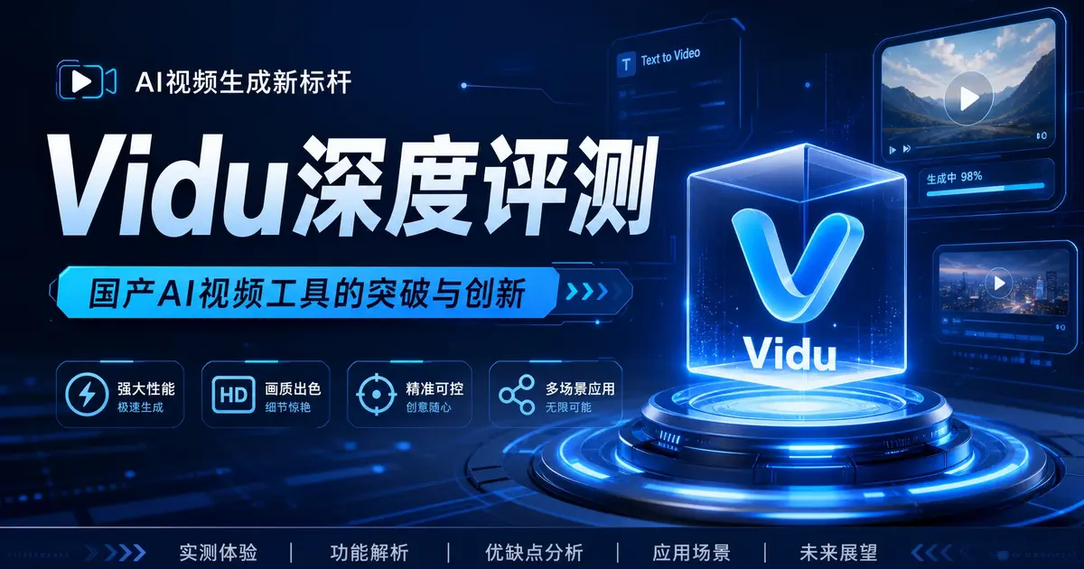 Vidu深度评测：清华教授带队，国产Sora级视频生成，2026年视频创作工作流被它改写