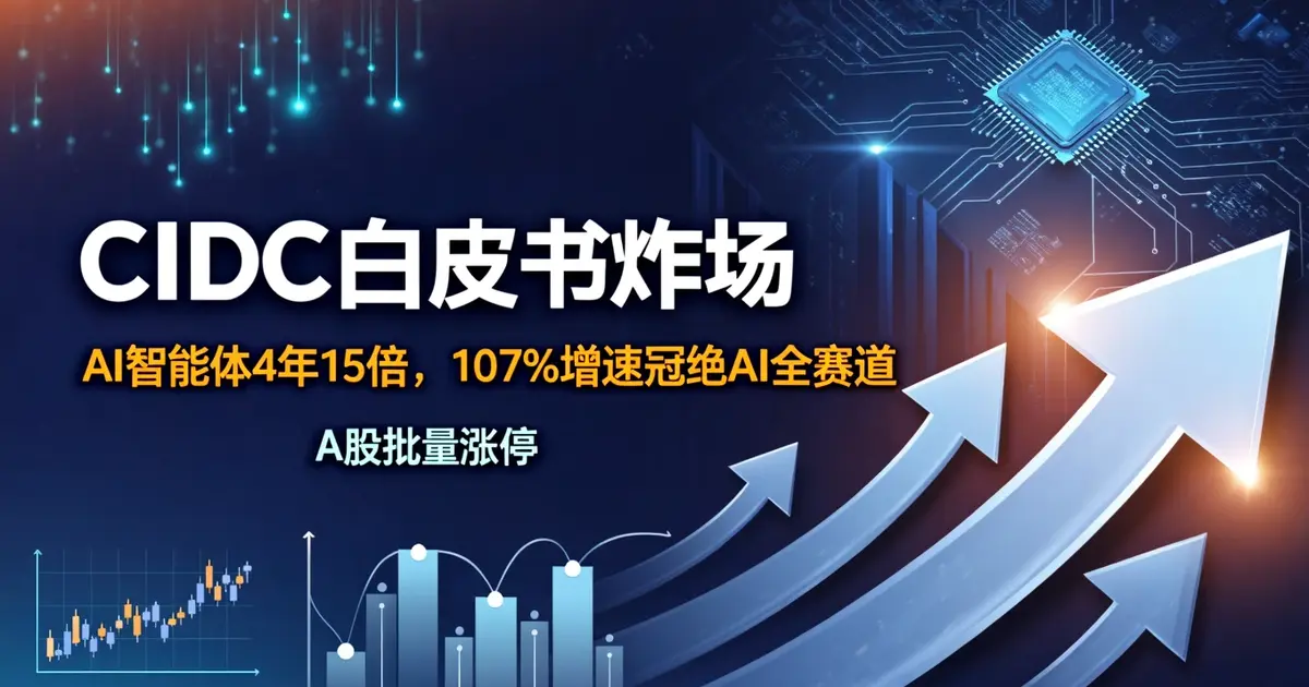 CIDC白皮书炸场：AI智能体4年15倍，107%增速冠绝AI全赛道，A股批量涨停