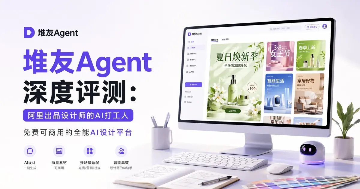 堆友Agent深度评测：阿里出品，设计师的AI打工人，免费可商用的全能AI设计平台
