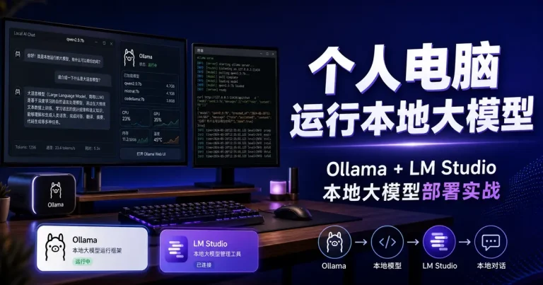 【AI 学习拼图系列】Ollama + LM Studio 本地大模型部署实战：消费级显卡跑通 70B 开源模型