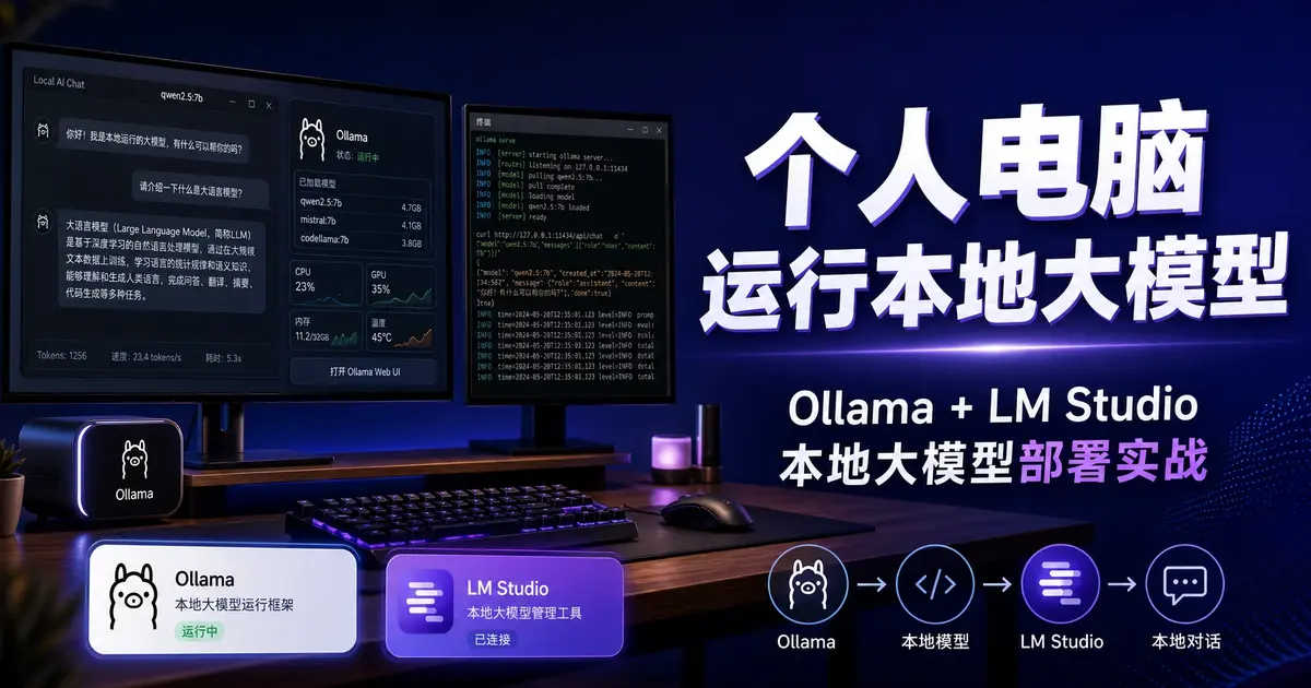 【AI 学习拼图系列】Ollama + LM Studio 本地大模型部署实战：消费级显卡跑通 70B 开源模型