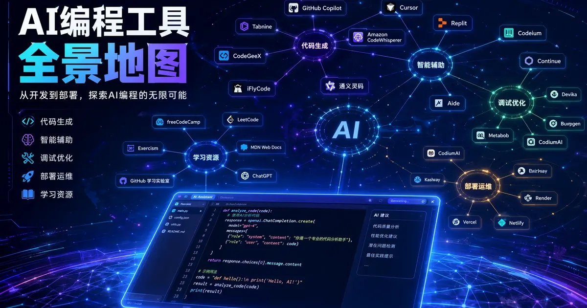【AI学习拼图系列】AI 编程工具全景地图：Cursor / Bolt.new / v0 / Lovable 怎么选，2026 年完整指南