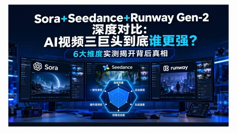 Sora + Seedance + Runway Gen-2 深度对比:AI 视频三巨头到底谁更强?6 大维度实测揭开背后真相