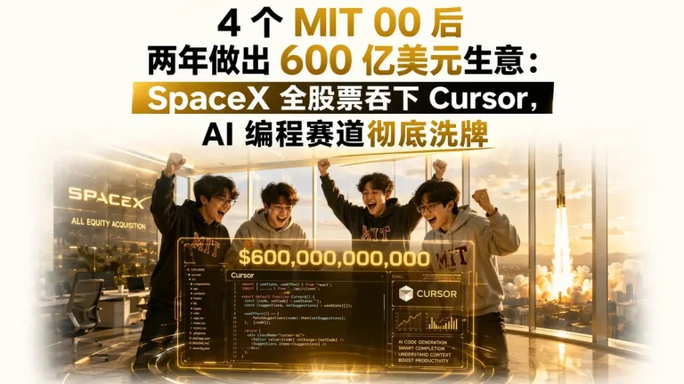 4 个 MIT 00 后两年做出 600 亿美元生意:SpaceX 全股票吞下 Cursor,AI 编程赛道彻底洗牌