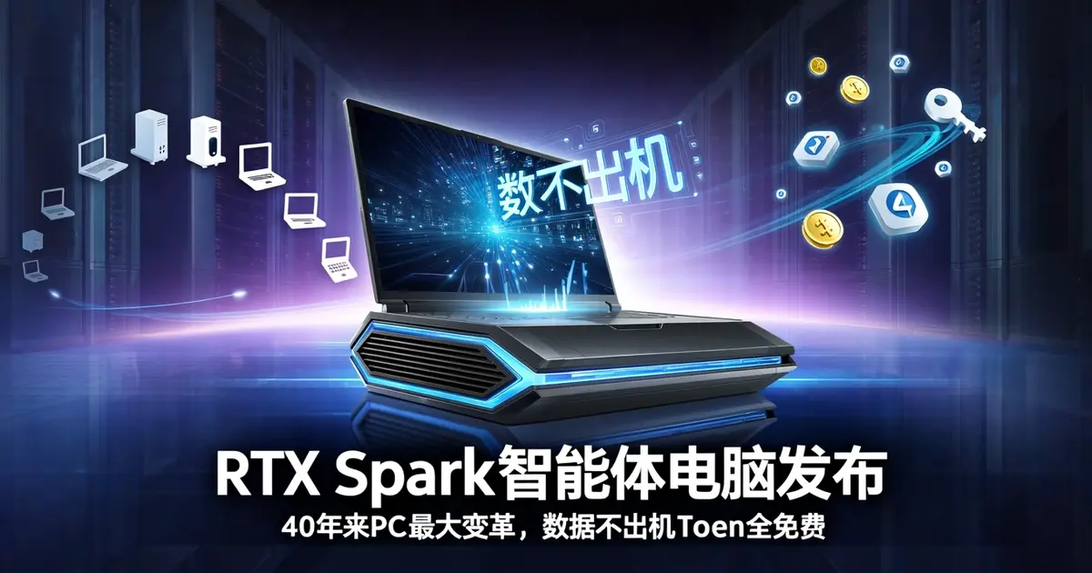 黄仁勋发布「智能体电脑」RTX Spark：40年来PC最大变革，数据不出机Token全免费