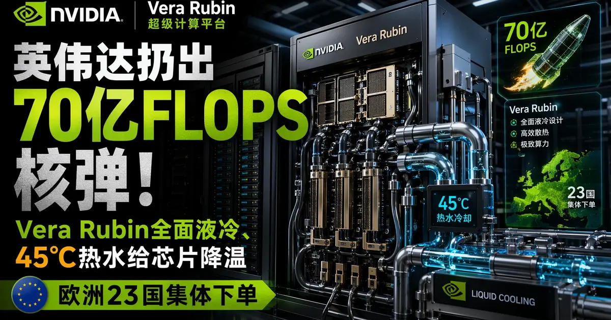 英伟达扔出”70亿FLOPS核弹”：Vera Rubin全面液冷、45℃热水给芯片降温，欧洲23国集体下单，A股液冷板块应声涨停