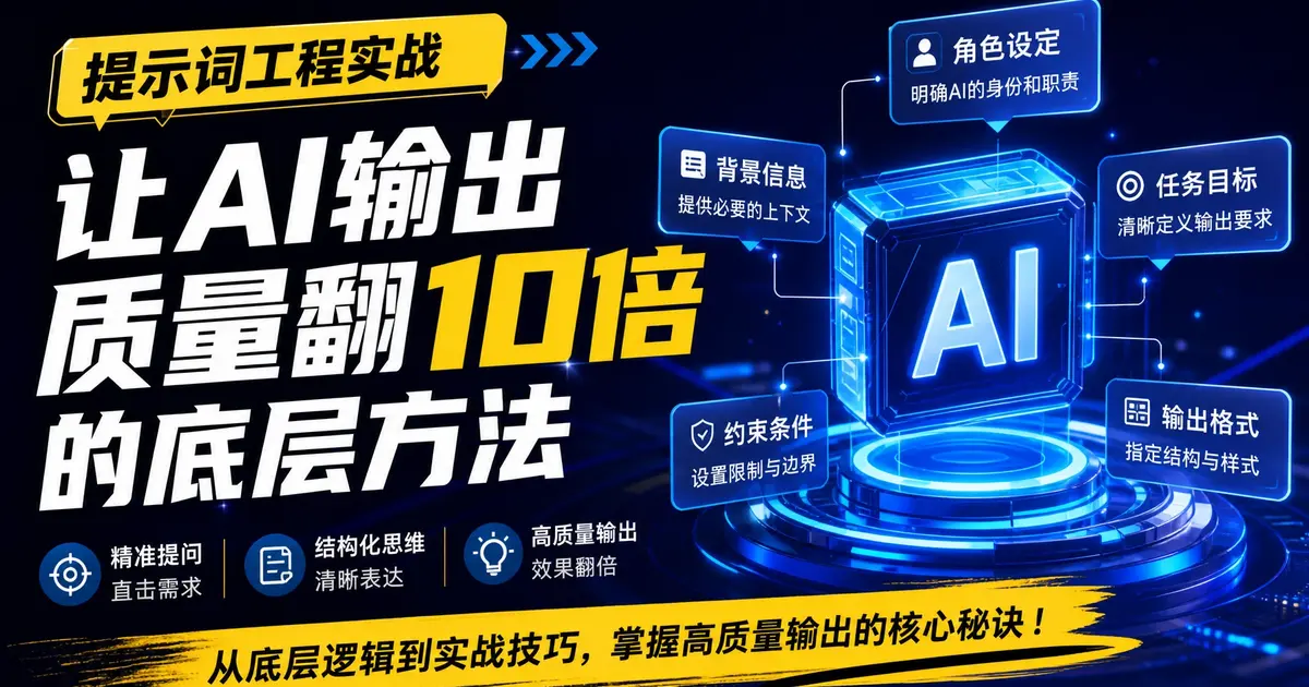 【AI效率革命系列】提示词工程实战：让AI输出质量翻10倍的底层方法