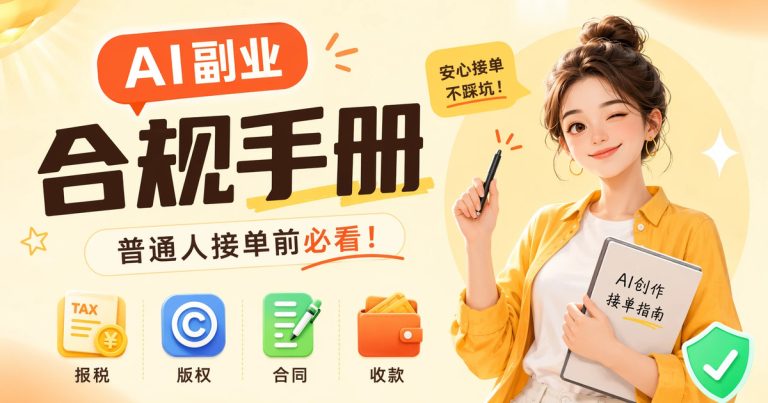 AI 副业合规手册:报税 / 版权 / 合同 / 收款,普通人接单前必看