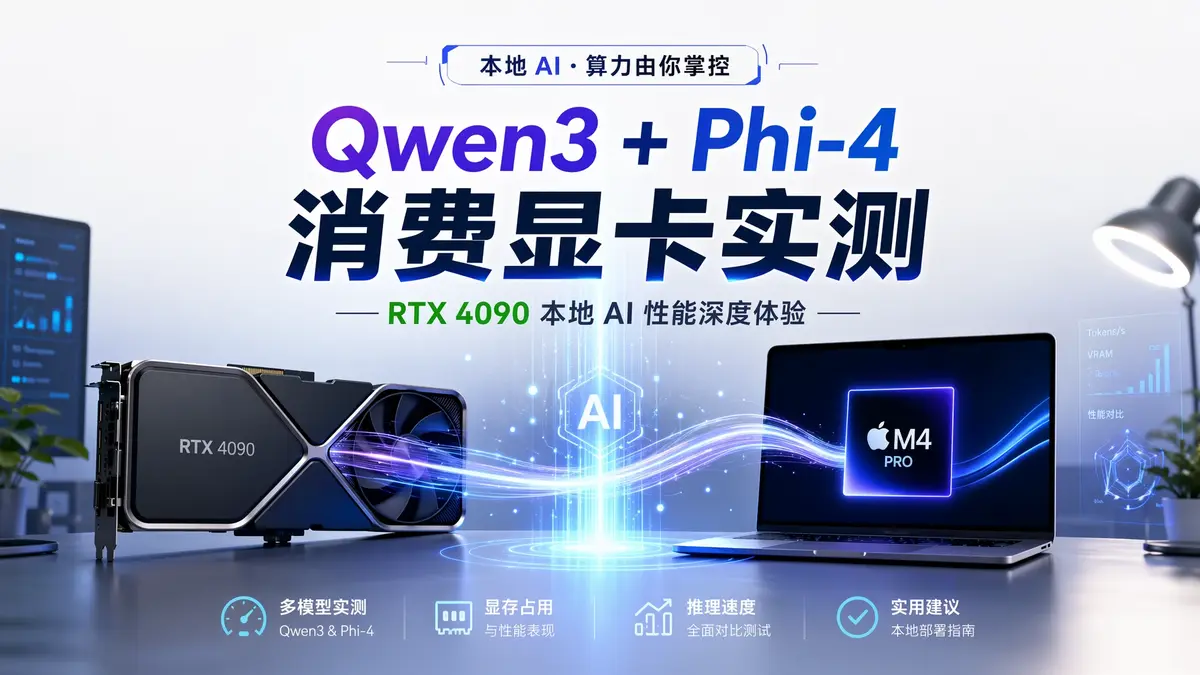 Qwen3+Phi-4 消费显卡实测:32B 模型在 4090/5090/M4 Pro 跑出 78 tok/s