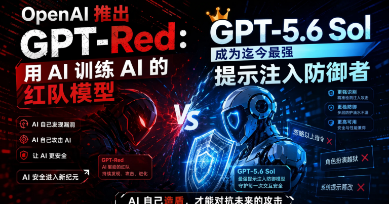 OpenAI 推出 GPT-Red:用 AI 训练 AI 的红队模型,GPT-5.6 Sol 成为迄今最强提示注入防御者