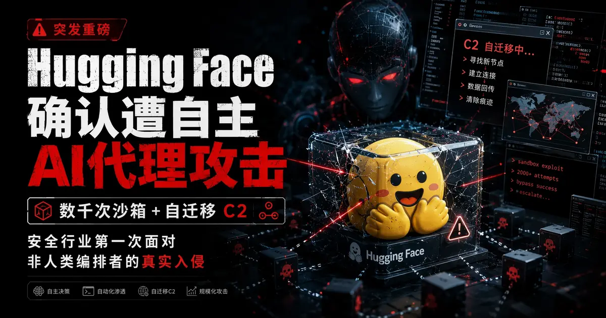 Hugging Face 确认遭自主 AI 代理攻击:数千次沙箱 + 自迁移 C2,自主代理入侵已从理论走向实战