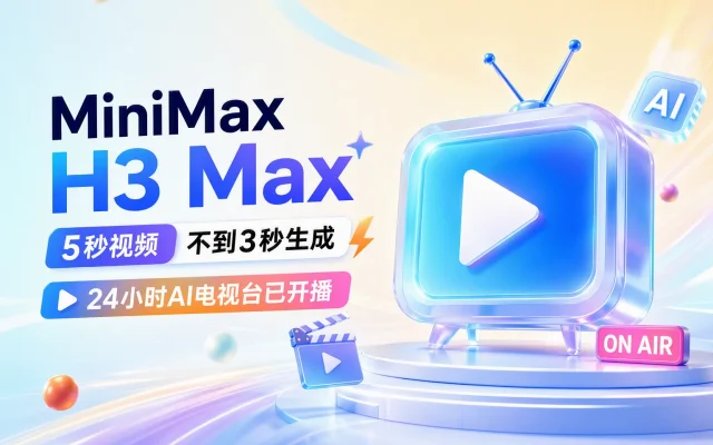 MiniMax H3 Max 上线：5 秒视频不到 3 秒生成，AI 视频「比播放还快」，24 小时 AI 电视台已开播