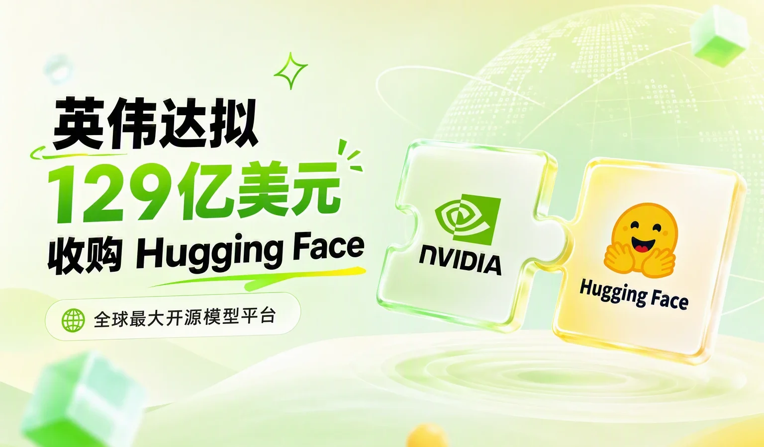 英伟达拟 129 亿美元收购 Hugging Face：全球最大开源模型平台（托管 270 万+ 模型）要被「卖铲子的」收编？