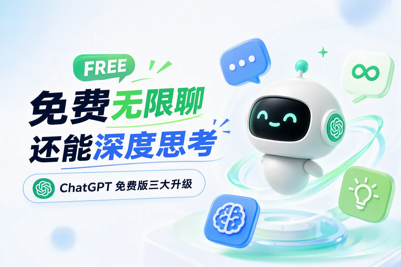 免费无限聊、还能深度思考：ChatGPT 免费版三大升级