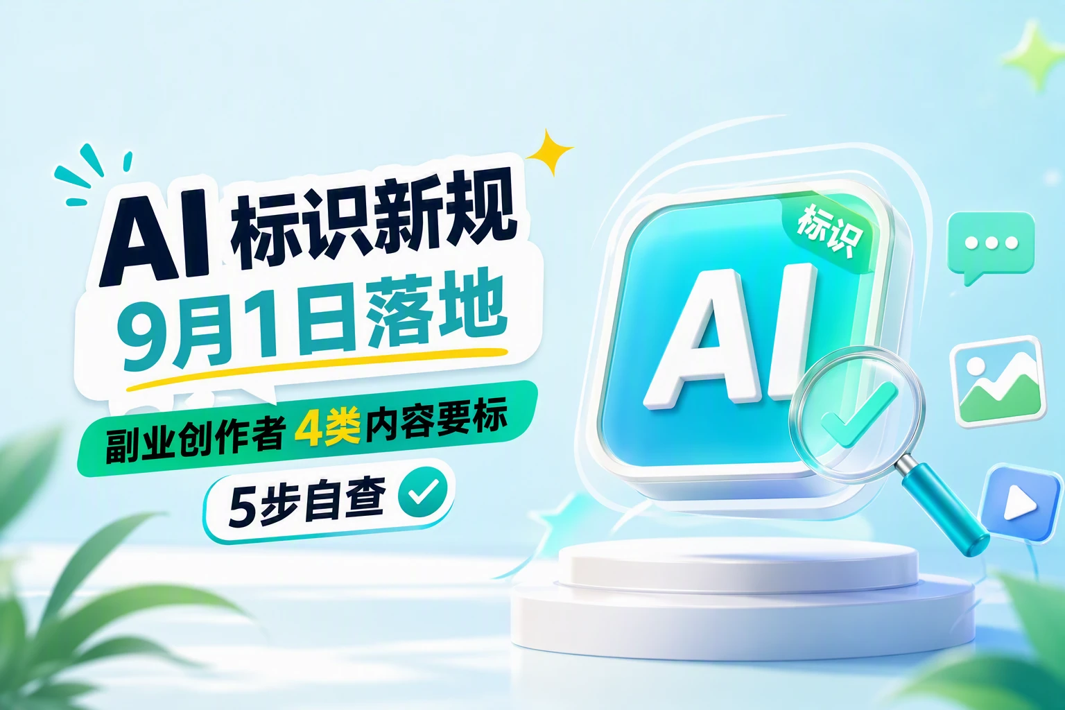 AI 标识新规 9/1 落地：4 类内容要标，5 步自查搞定
