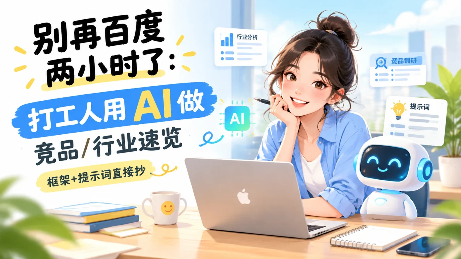 别再百度两小时了：打工人用 AI 做竞品/行业速览，框架+提示词直接抄