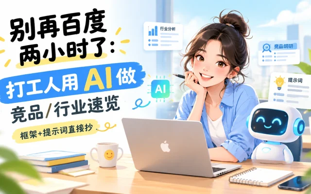 别再百度两小时了：打工人用 AI 做竞品/行业速览，框架+提示词直接抄