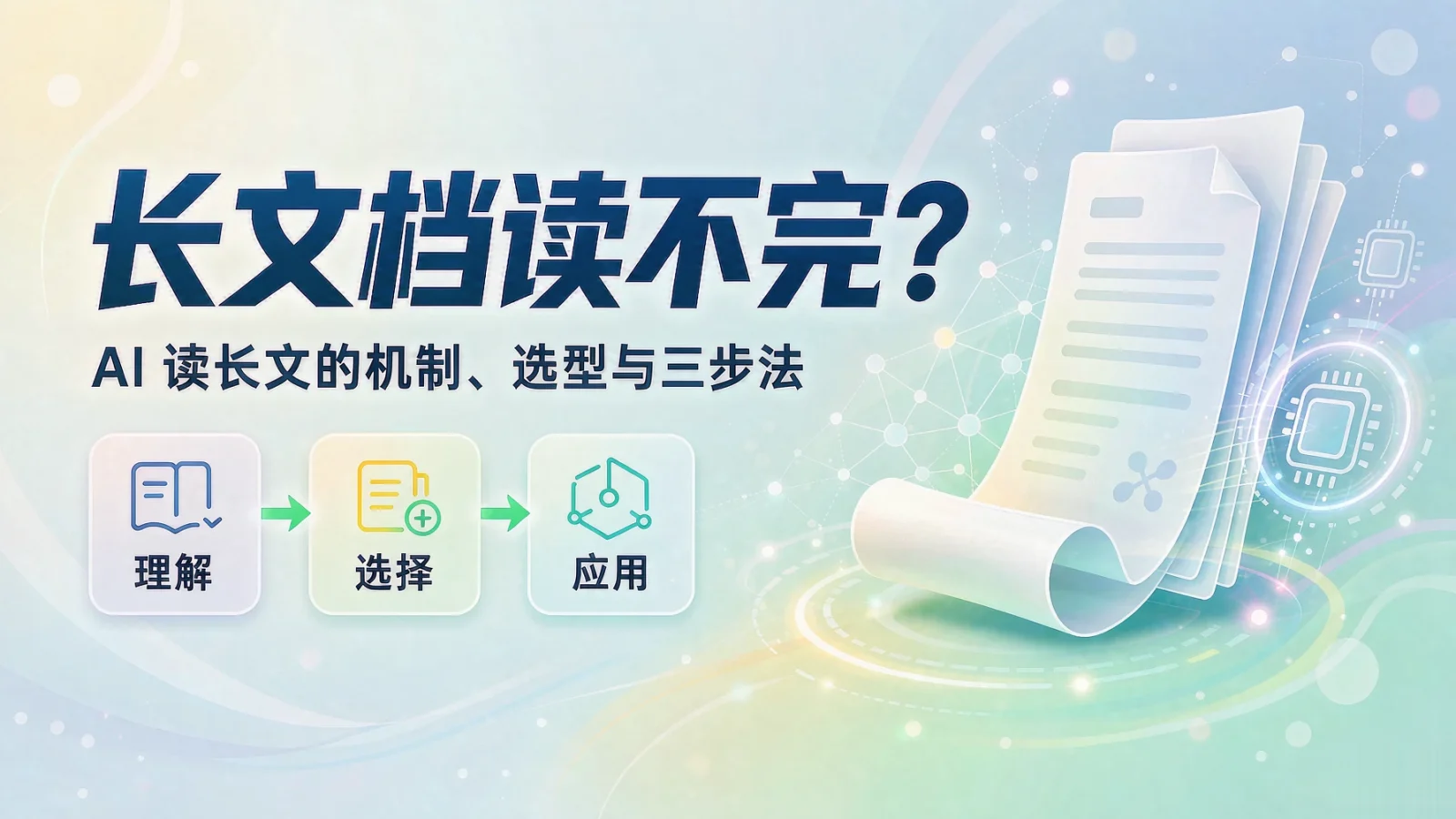 长文档读不完？AI 读长文的机制、选型与三步法