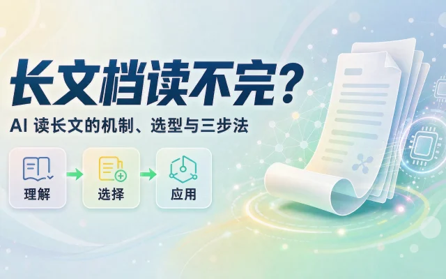 长文档读不完？AI 读长文的机制、选型与三步法