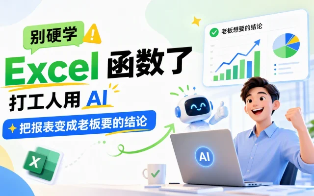 别硬学 Excel 函数了：打工人用 AI 把报表变成老板要的结论