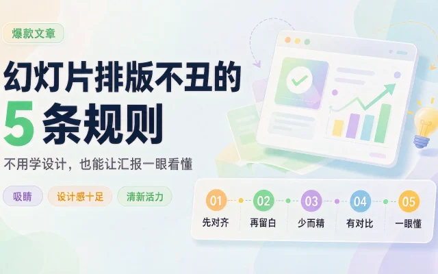 幻灯片排版不丑的 5 条规则：不用学设计，也能让汇报一眼看懂