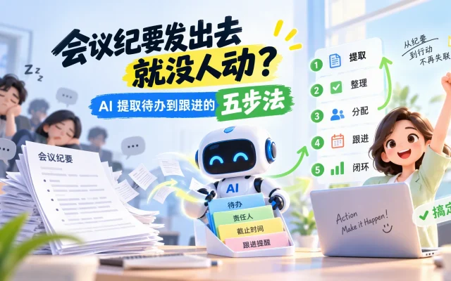 会议纪要发出去就没人动？AI 提取待办到跟进的五步法