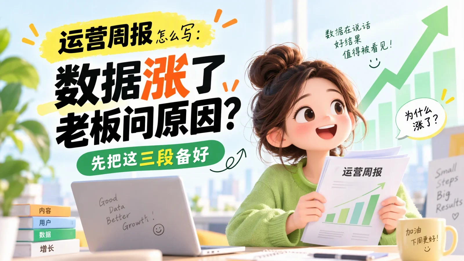 运营周报怎么写：数据涨了老板问原因，先把这三段备好