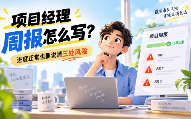 项目经理周报怎么写：进度正常也要说清三处风险