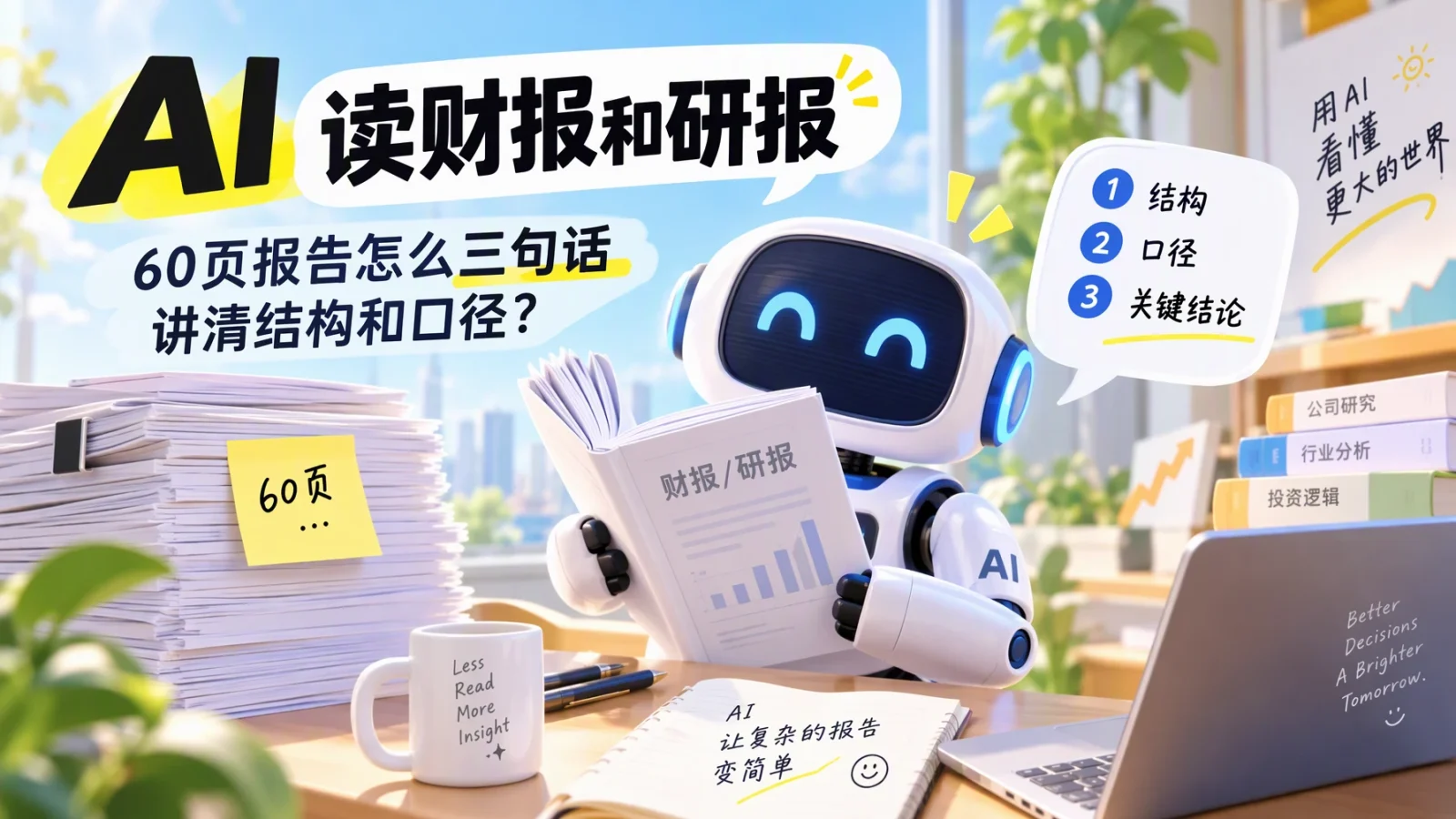 AI 读财报和研报：60 页报告怎么三句话讲清结构和口径