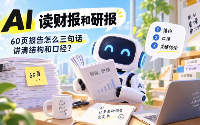 AI 读财报和研报：60 页报告怎么三句话讲清结构和口径