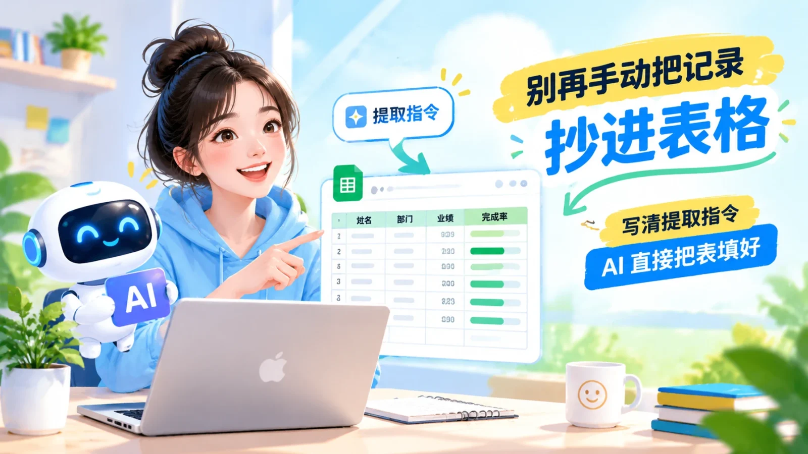 别再手动把记录抄进表格：写清提取指令，AI 直接把表填好