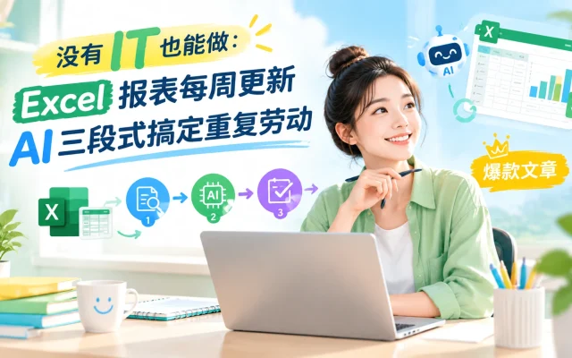 没有 IT 也能做：Excel 报表每周更新，AI 三段式搞定重复劳动