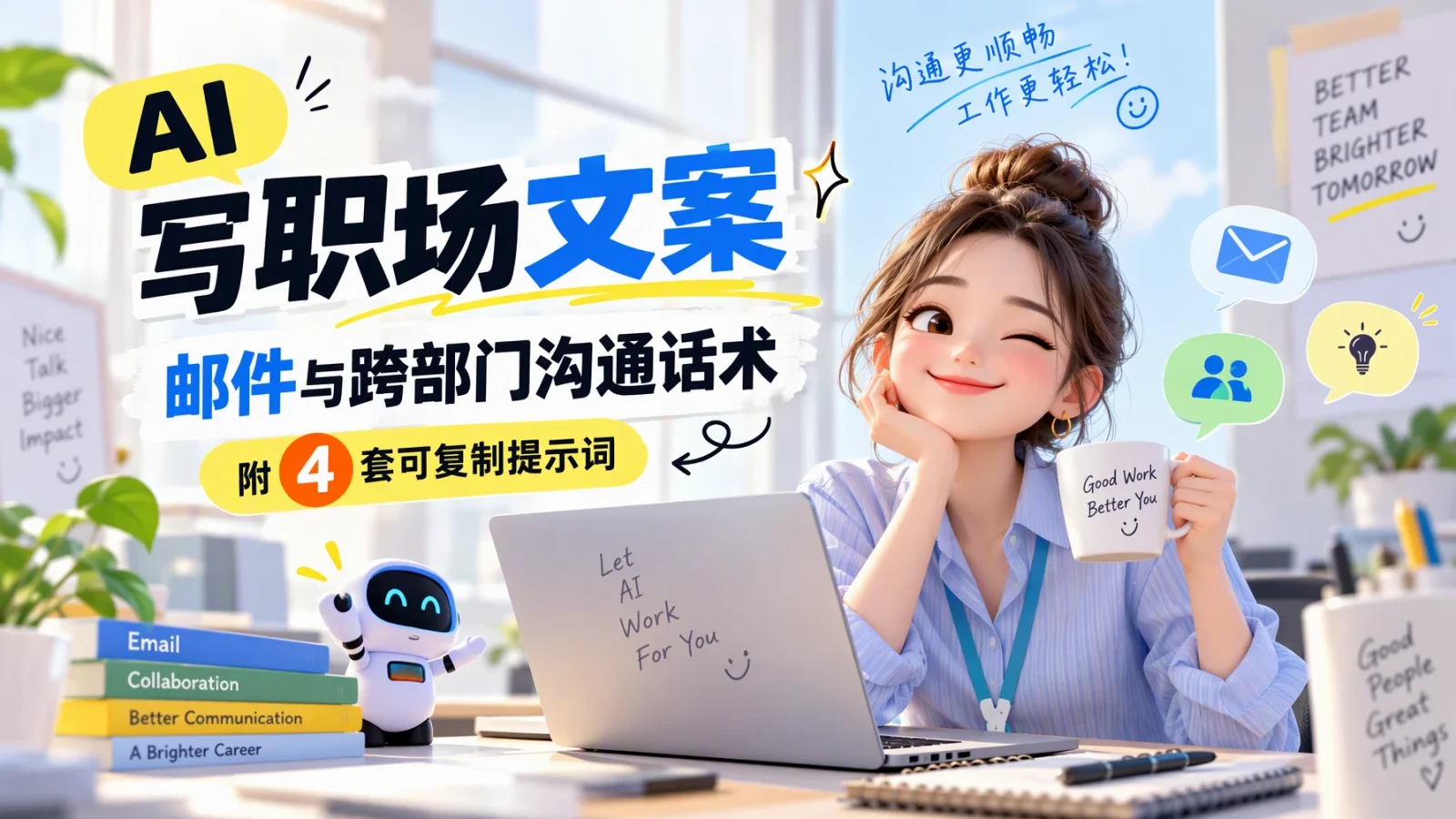 AI 写职场文案：邮件与跨部门沟通话术，附 4 套可复制提示词